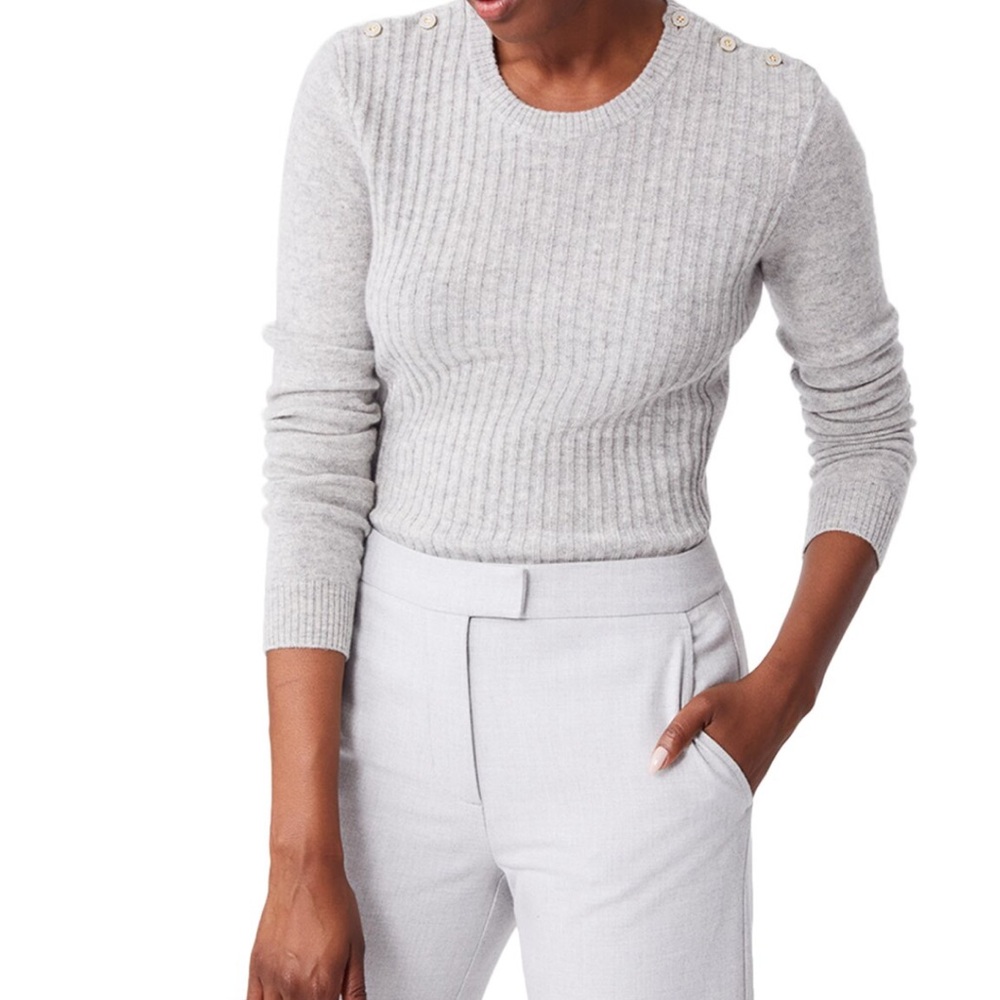 J Mclaughlin Grey Cashmere Sweater - image 1